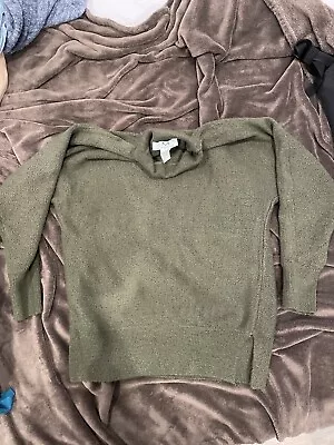 Magaschoni Green Turtleneck Long Sleeve Cashmere Sweater Size Xs • $8.62