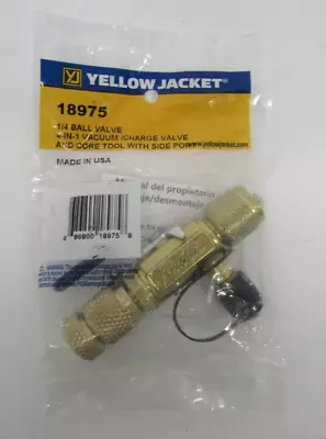 Yellow Jacket 18975 Vacuum/Charge Valve With Side Port 1/4  Size • $49.50