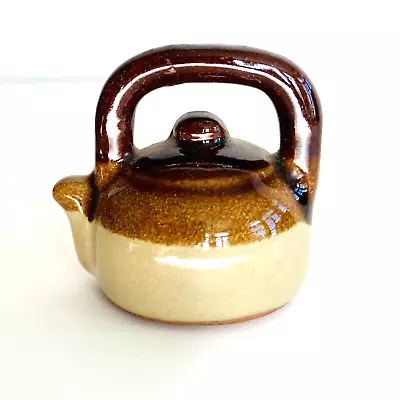 Ceramic Coffee Kettle Miniature Teapot Retro Rustic 60s Glaze Stove Kitchen MCM • $9.59