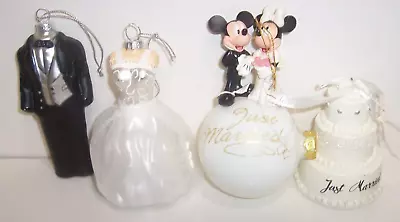 Mickey & Minnie Mouse “Just Married” Christmas Ornament Bride Groom Wedding Cake • $33