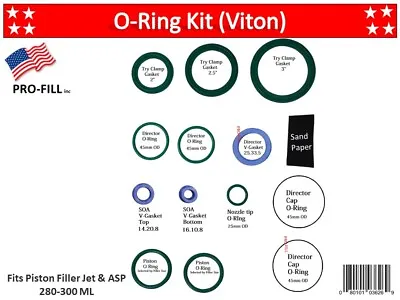 Consumable O-Rings Kit (Viton) Fits Piston Filler Jet & ASP • $40