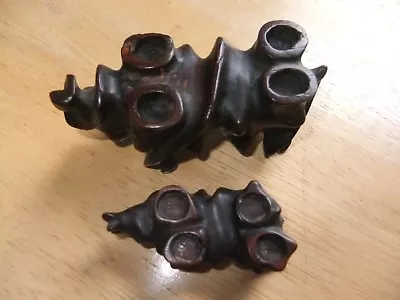 $50 • Buy 2 Pc Beauty - Rhino Standing Mother Child Chinese HARDWOOD Miniatures -Snuffs?