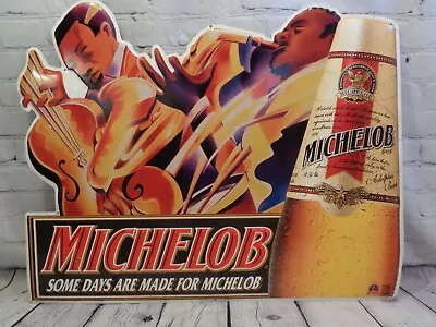 Vintage Michelob Beer Sign Tin Metal Jazz Music Black Americana Spectacular! • $119.97