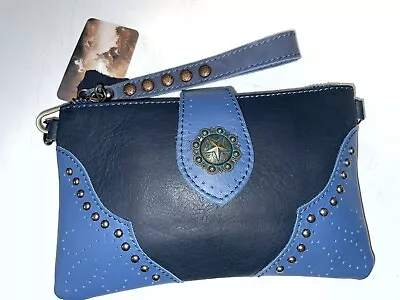 Montana West Genuine Leather Navy Blue Wristlet • $25