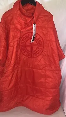 Bran NEW Men's Stone Island RED Cape Rain Coat With Hoodie • $220