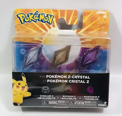 Pokemon Z Crystals Steelium Rockium Poisonium 3-Pack Tomy 2016 Toy For Z-ring • $39.98