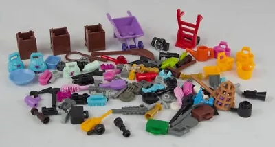 Lot Of +50 Lego Friends Miscellaneous Accessories Bags Wheel Barrel Tools • $14.99