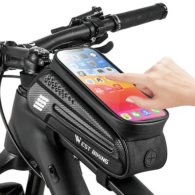 WEST BIKING Waterproof Bicycle Front Frame Top Tube Bag Bike Bag With Rain Cover • $17.62