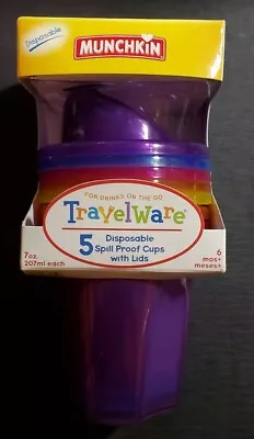 New  Munchkin Travelware 5 Pack Spill Proof Cups With Lids  5 Colors 6 Mth+ 7 Oz • $7.99