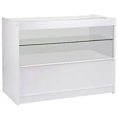 £309.99 • Buy Retail 1/2 Glass Shelf Product Display Counter Showcase Cabinet White C1200