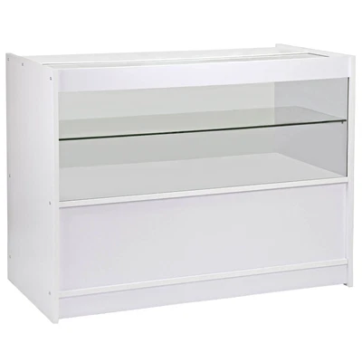 £309.99 • Buy Retail 1/2 Glass Shelf Product Display Counter Showcase Cabinet White C1200