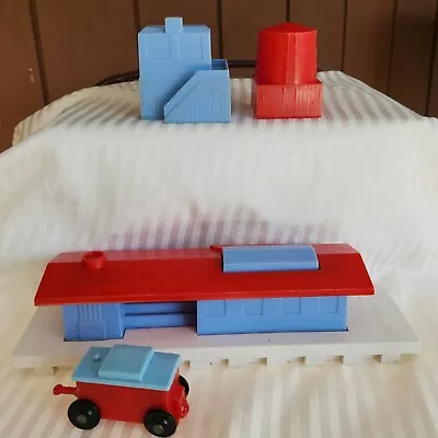 Vintage Train Station Water Tower Caboose & Bld Plastic Freight Passenger • $22