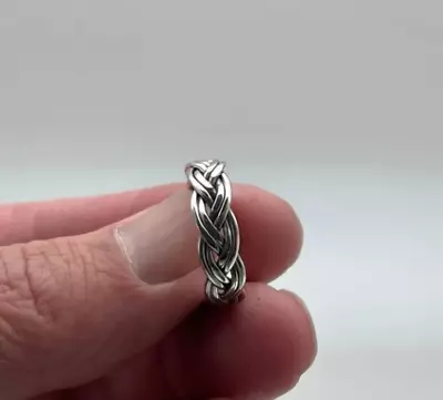 Twisted Silver Band Handmade 925 Sterling Silver Ring Statement Band For Unisex • $13.49
