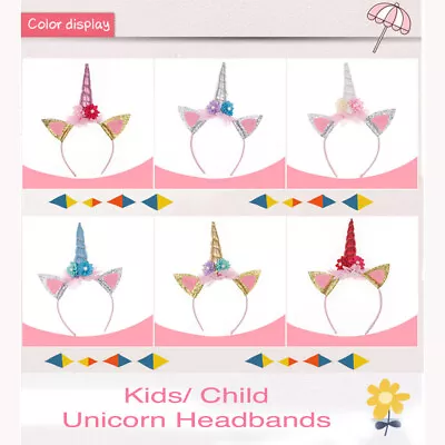 Unicorn Costume Accessory Headband Girls Baby Tiara Child Birthday Fancy Dress • $8.49