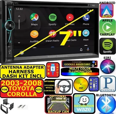 Fits 2003-08 Toyota Corolla Nav Bluetooth Cd/dvd Carplay Android Auto Car Radio • $319.99