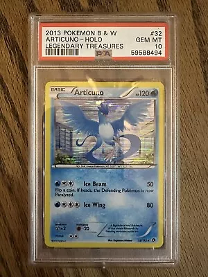 2013 Pokemon Articuno Holo Legendary Treasures PSA 10 Pop 20  • $9.99