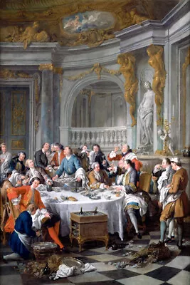 The Oyster Luncheon Wealth 1834 French Painting By Jean Francois De Troy Repro  • $12.90