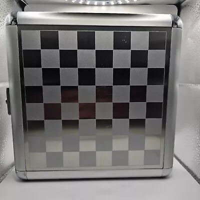 Brushed Metal Chess And Draughts Magnetic Travel Case Board Game Set Of 2 Games  • £20