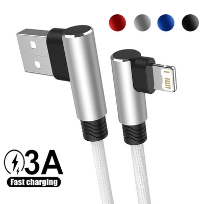 $5.29 • Buy 90° Right Angle Elbow USB Charger Cable For IPhone IPad Fast Charging Data Cord