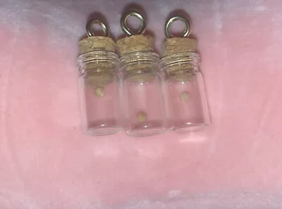 3 Mustard Seed Of Faith Charm With Corkeye Screw In Tiny Glass Jars • $16