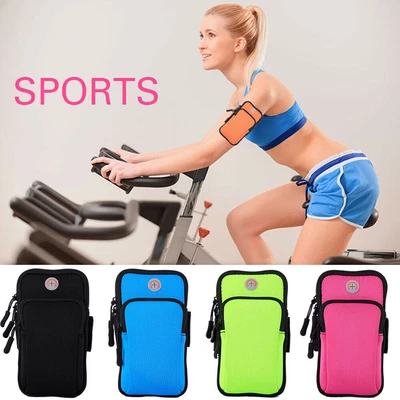 $13.19 • Buy Sports Arm Band Mobile Phone Holder Bag Gym Armband Exercise Pockets For IPhone