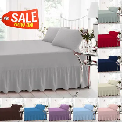 Extra Deep Valance Fitted Sheet / Pillow Case Poly-Cotton Bed Sheet Double King  • £10.95