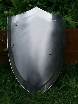 Medieval Heater Shield Steel Knight Shield Battle Ready Armor Shield Best Home • $82.49