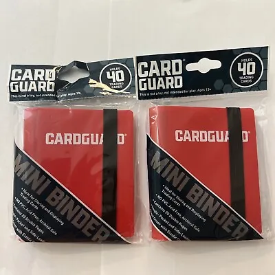 LOT OF 2 ~ CARD GUARD MINI BINDER W/STRAP ~ RED 40 CARD BINDERS ~ BRAND NEW! • $13.99