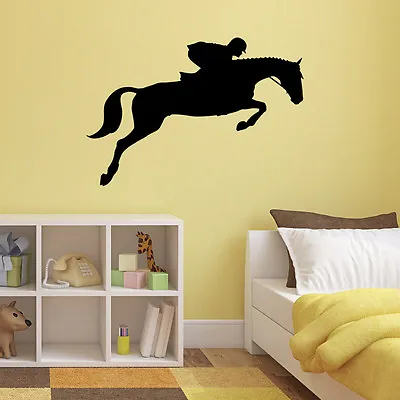 £6.99 • Buy Show Jumping Horse Wall Sticker - Equestrian Sports Sticker For Kids Bedroom