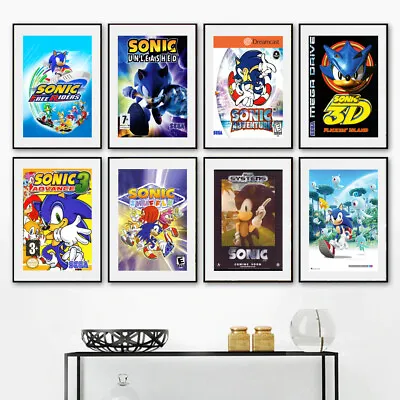 Sonic Sega Best Video Game Room Decor Classic Print Poster Wall Art Picture A4 • £3.99