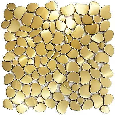 Metal Pebble Mosaic Tiles For Kitchen Backsplash Bathroom  Accent Wall 5 Sheets • $103.54