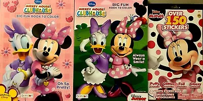 Disney Minnie Mouse Coloring & Activity Books Set Of 2 W/ 150+ Minnie Stickers! • $12.95