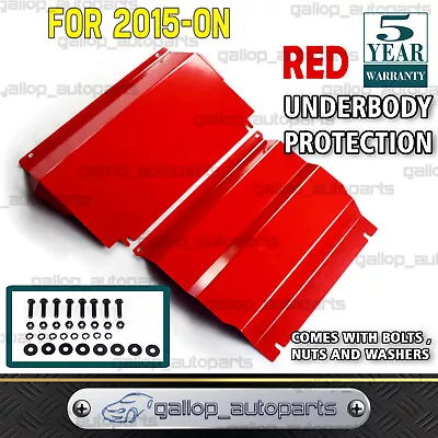 RED Steel Bash Plate Front Sump Guard For Mitsubishi Pajero Sport QE QF 2015-ON • $130