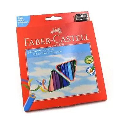 Faber-Castell Pencils Classic Colour Triangular Cardboard Wallet Of 24 (120524) • $11.56