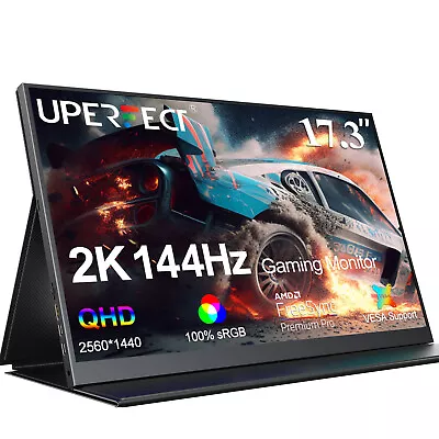 17.3  2K 2560 X 1440 Portable Monitor HDR Gaming 144hz IPS Display HDMI W/VESA • $299.99