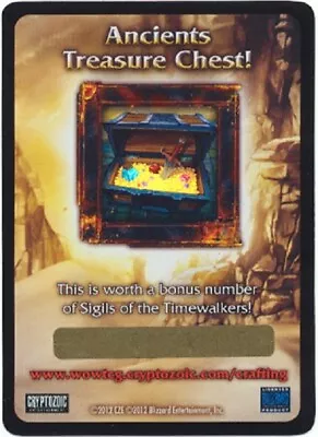 World Of Warcraft ANCIENTS TREASURE CHEST LOOT Card Unused Unscratched WOW NEW! • $9.99