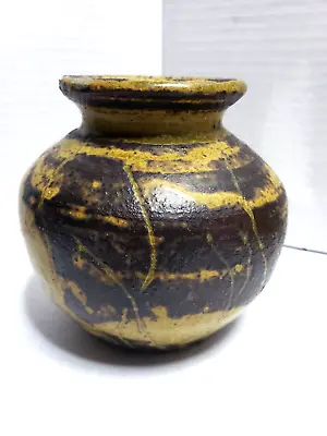 Vintage Studio Art Pottery Ball Shape Vase Signed On Bottom 4.75  • $20