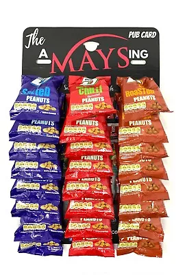 Big D Mix Salted | Chilli | Dry Roasted Peanuts On 'AMaysing' Pub Card 24 X 50g • £19.94