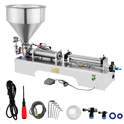 100-1000ml Liquid And Paste Filling Machine With 40L Hopper Pneumatic Filler CE • $451.99