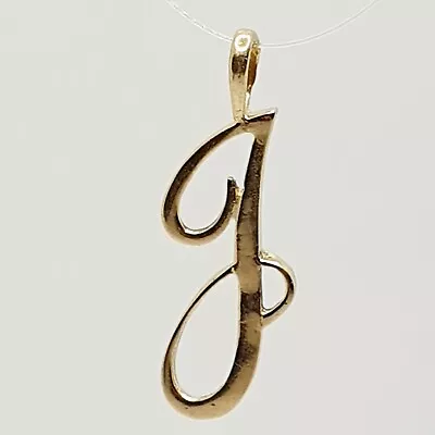 Fancy 9ct Yellow Gold Script Letter   J   Plain Gold Charm / Pendant Hallmarked  • £85