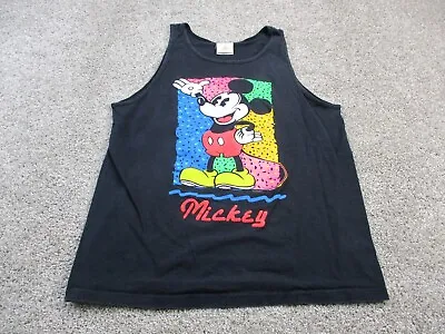 Vintage 90s USA Body Glove Neon Tank Top Mickey Mouse Disney Mens Large • $36.51