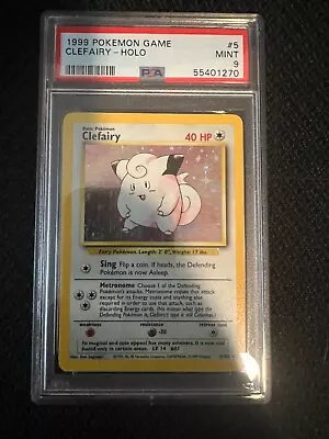 $38 • Buy 1999 Pokémon TCG Clefairy Base Set 5/102 Holo Unlimited Holo Rare PSA 9 Mint