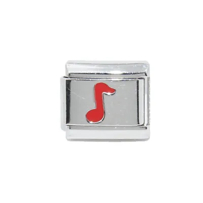 Red Music Note Italian Charm - Fits 9mm Classic Italian Charm Bracelets  • £3.99