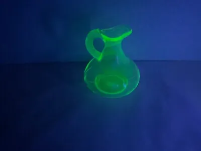 Rare Vintage Uranium Vaseline Glass Cruet Glows Brilliant In Ultraviolet Light  • $35