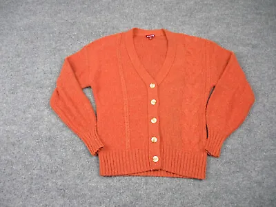 Staud Sweater Womens XS Orange Long Sleeve Knit Button Up Cardigan Wool Mohair • $67.25