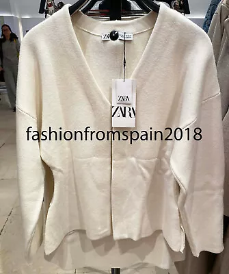 Zara New Woman Fitted Knit Cardigan Jacket Ecru Xs-l 5536/005 • $54.89