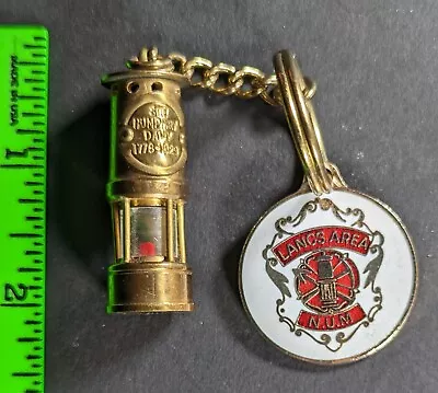 Vintage 1920s Natural Union Of Mine Workers Coal Davy Lamp Medal Keychain • £141.01