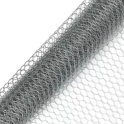 Galvanised Chicken Wire Mesh Fence Net Rabbit Netting Fencing Cages Runs Pens • £17.99