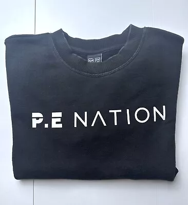 PE Nation Heads Up Sweater Relaxed Fit Jumper Crew Sweatshirt Black Size S • $10