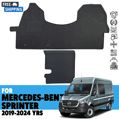 Floor Mats For Car Mercedes-Benz Sprinter 2019-2024 All Weather Rubber Set Black • $99.99